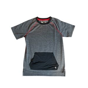 Xersion Gray and Black Short Sleeve Tee Athletic Performance